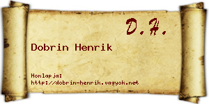 Dobrin Henrik névjegykártya